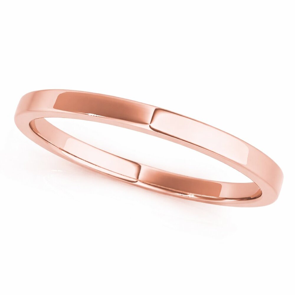 14K Rose Gold Plain Wedding Band Women Jewelry Rings